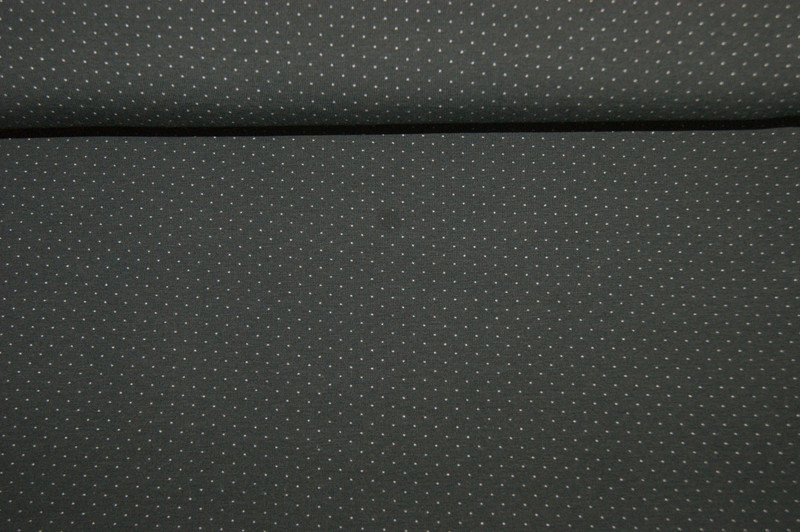 Baumwoll-Jersey schwarz kleine Pünktchen weiß