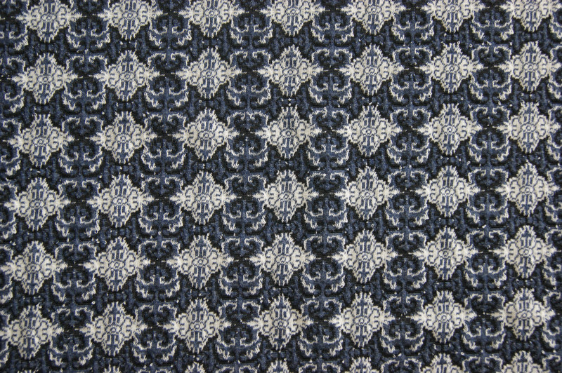 Retro Strick-Jersey mit Muster blau/schwarz/weiß