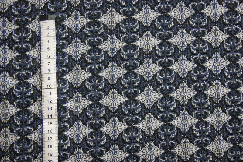  Retro Strick-Jersey mit Muster blau/schwarz/weiß