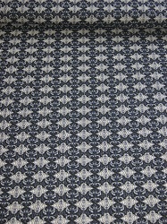  Retro Strick-Jersey mit Muster blau/schwarz/weiß