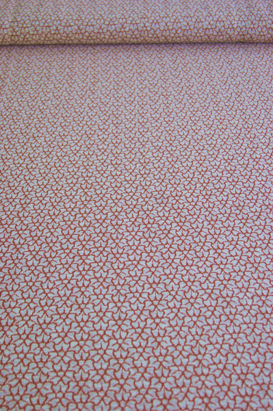 Leichter Strick-Jersey Blumenmuster weiß/rot