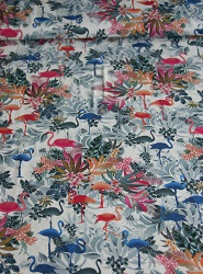 Viscose-Jersey Muster bunt mit Flamingos